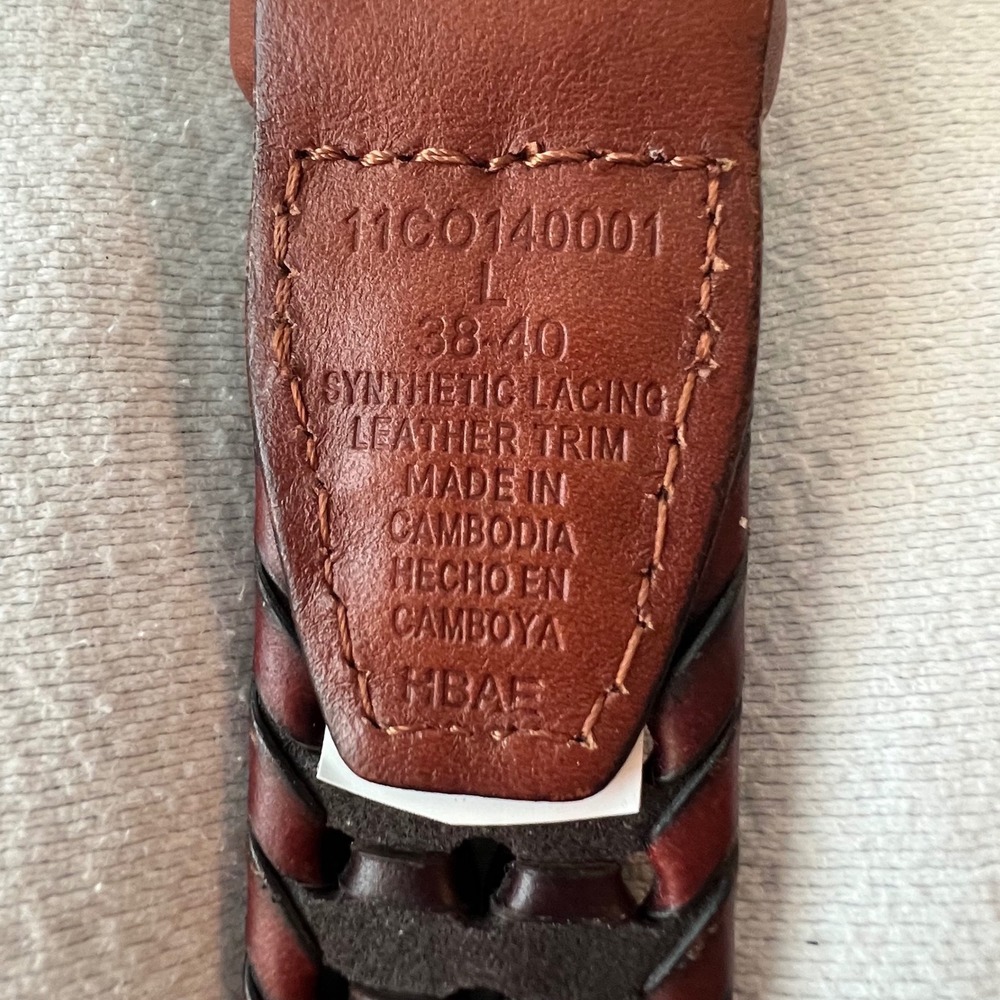 Columbia Mens Braided Leather Belt Mahogany Brown Black Woven Casual Outdoor - Picture 5 of 7